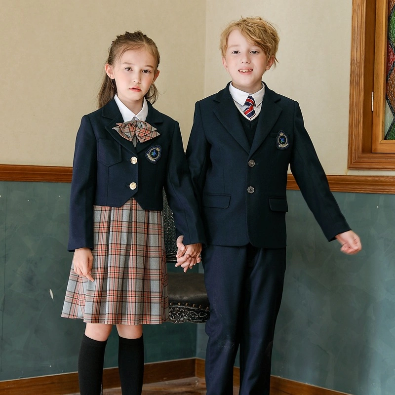 Goods in Stock Customized Autumn and Winter Uniforms Can Export/Low Price Wholesale Classic Fit School Uniform for Primary and Junior High Schools