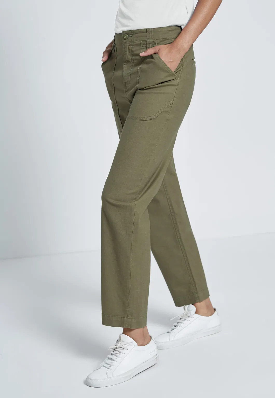 Stretch Classic Chino Trousers Straigth Fit Office Trousers Fit Chinos Casual Pants Women