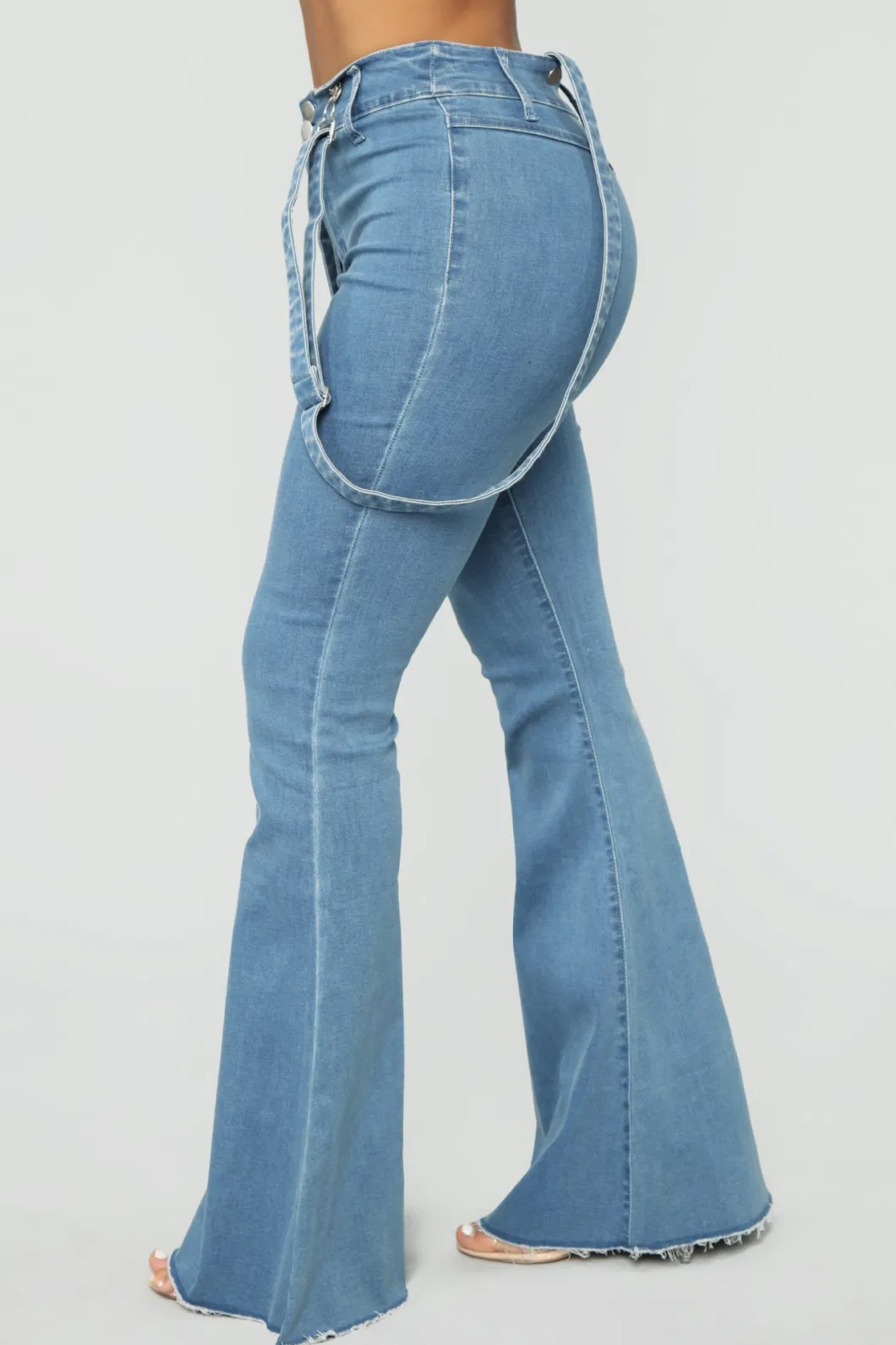 Ladies Stretch Flare Pants Wide Leg Pants Bell-Bottom Denim Jeans