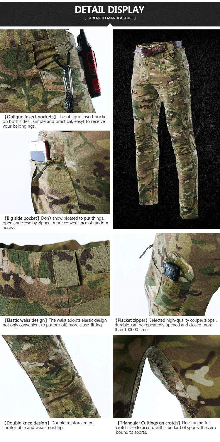 11-Colors Men Outdoor Sports Plaid IX7 Trousers Military Cargo Hunting Tactical Pants