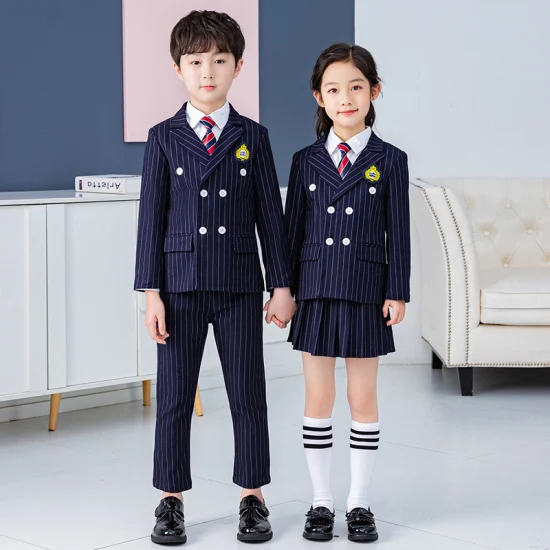 Factory Hot Selling Primary and Secondary School Students Knitting British Style School Uniform OEM Cheap Wholesale